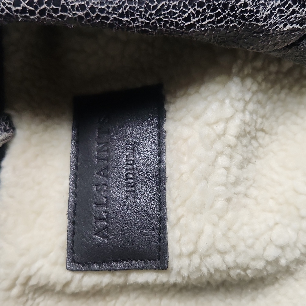Rare Vintage All Saints Arashi Cracked Leather Jacket - Picture 3 of 7